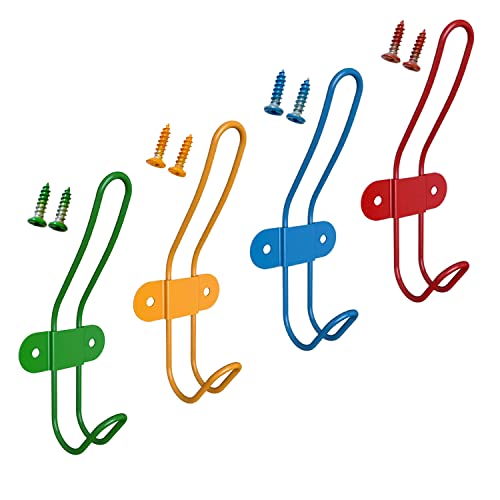 Children Wall Coat Hooks, Kids Colorful Wall Mounted Hooks Rack for Hanging Towels, Clothes, Coats, Hats, Umbrella, Backpacks in Bedroom and Living Room.