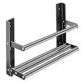 DongMaple Scarpiera a 2 Ripiani, Organizer per Scarpe in Metallo da Appendere, Scarpiera da Parete, Scaffale Pieghevole Salvaspazio da Parete per Camper e Ingresso, Gray