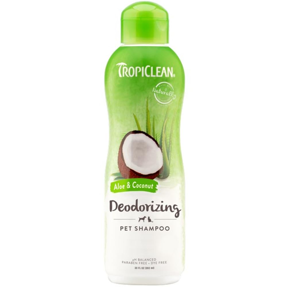 TropiClean Aloe & Coconut Deodorizing Shampoo dla zwierząt domowych, 591 ml, wyprodukowany w USA
