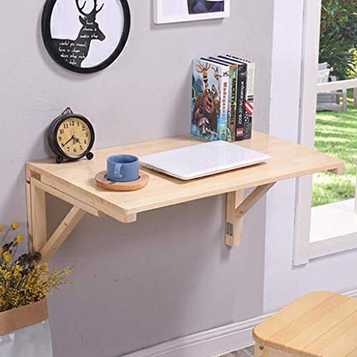 Mesa plegable de madera de pino natural montada en la pared, mesa de estudio para oficina y lavandería, muebles elegantes y funcionales para el hogar