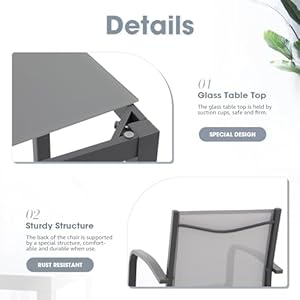 OC Orange-Casual 5-Piece Patio Bar Set, All-Weather Aluminum Textile Fabric Outdoor High Top Dining Table and Chairs, 4 Metal Bar Height Stools with Glass Top Bar Table, for Porch, Garden, Dark Grey OC Orange Casual 5 Piece Patio Bar Set All Weather Aluminum Textile Fabric Outdoor High Top Dining Table and Chairs 4 Metal Bar Height Stools with Glass Top Bar Table for Porch Garden Dark Grey