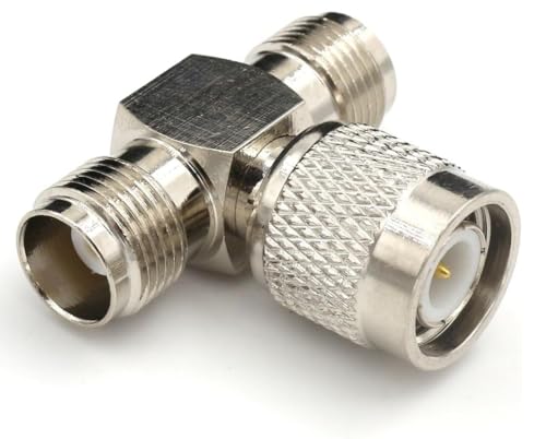 ABONIX-TNC-Male-to-Dual-TNC-Female-Tee-Connector-3-Way-RF-Coaxial-Adapter-Ideal-for-Antennas-Ham-Radio-Satellite-WiFi-Router-Pack-of-1