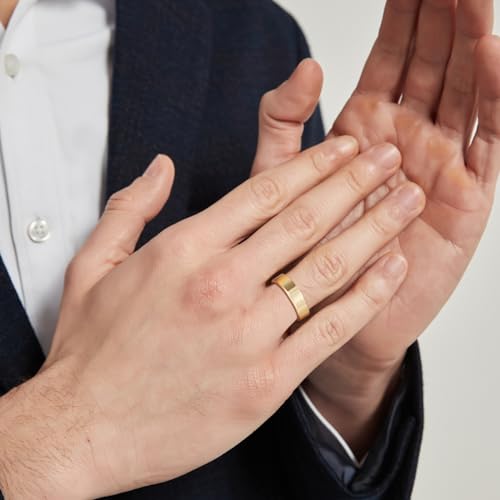 TRUMIUM 2mm 4mm 6mm Tungsten Rings for Women Men's Wedding Bands 24K Gold Plated Beveled Edges Flat High Polished Comfort Fit Size 5-144