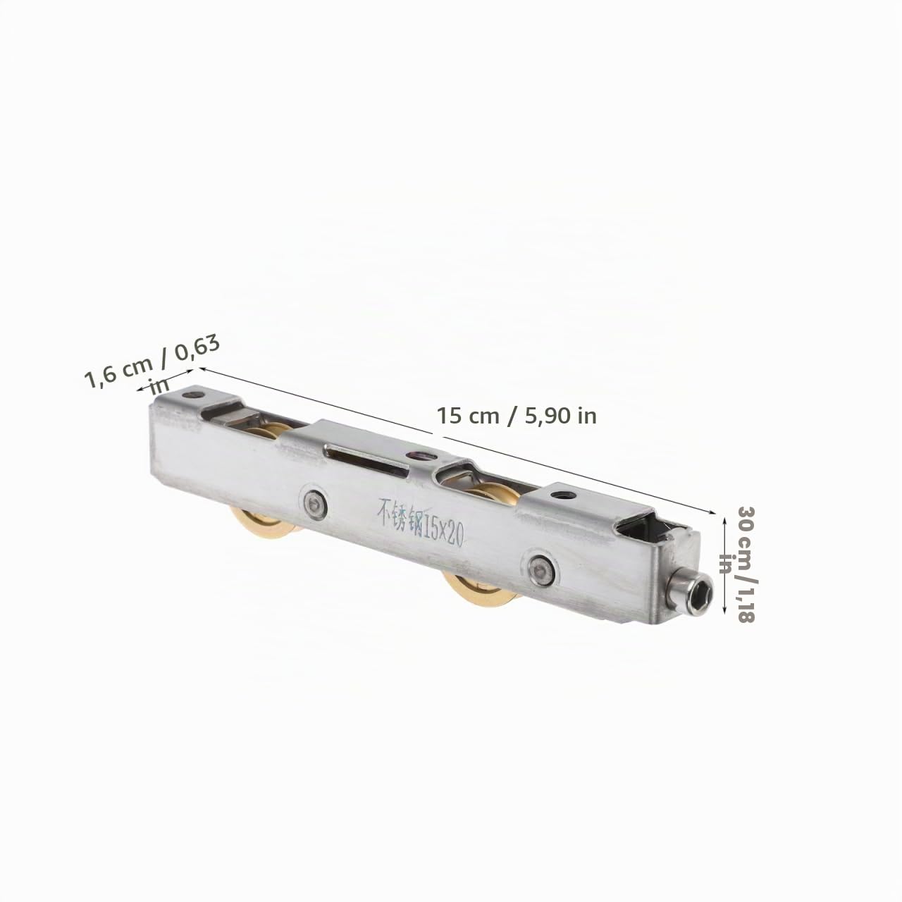 Roulette de Porte Coulissante en Acier Inoxydable Roulement Double en Cuivre pour Baie Vitrée Aluminium Galet de Remplacement Silencieux Poulie Fenêtre Coulissante 1 Pièce
