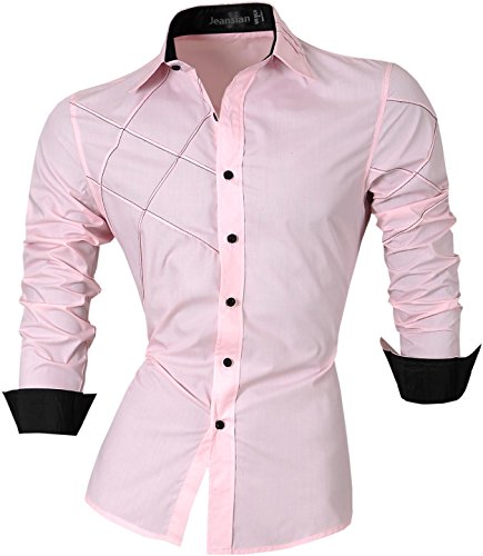 Jeansian 2028 Camicia da uomo alla moda, manica