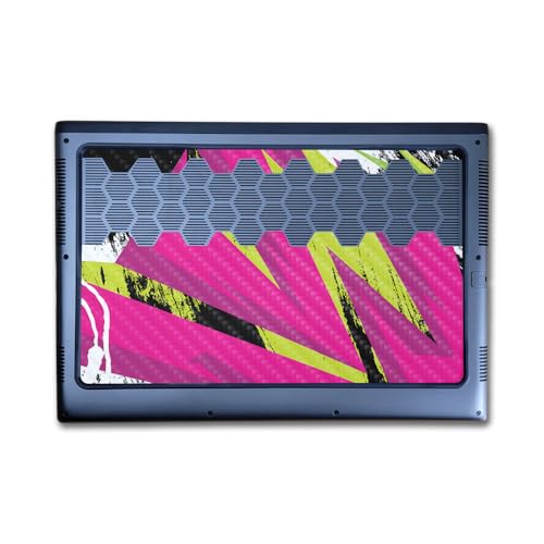 Image of Carbon Fiber Laptop Skin Compatible with Alienware M16 R2 (2024) - Grunge Magenta - Premium 3M Vinyl Protective Wrap Decal Cover - Easy to Apply | Crafted in The USA by MightySkins