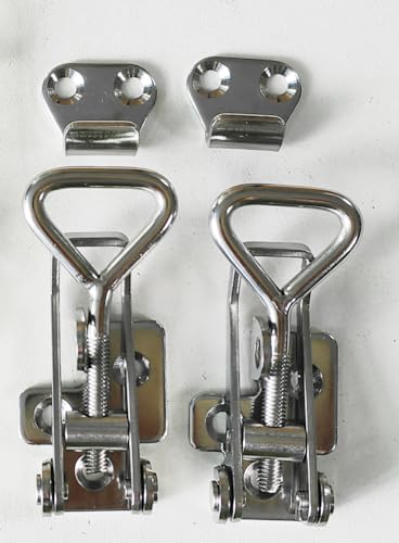 Syine Adjustable Buckle Cabinet Boxes Lever Handle Toggle Catch Latch Lock With Screws,2 Pcs thumb #6