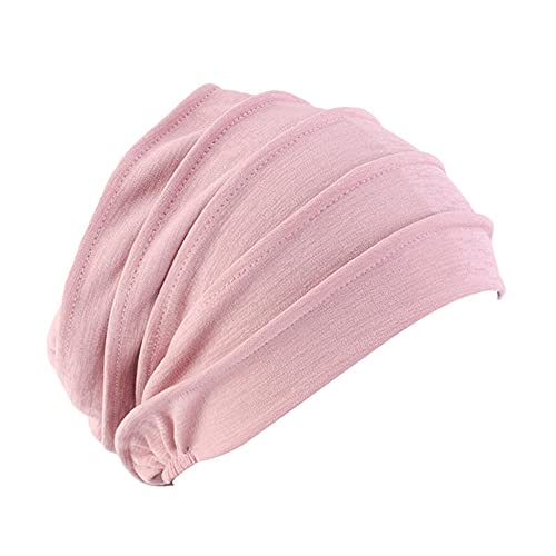 Woetwoat Gorro musulmán, pañuelo en la cabeza, gorro de noche, pañuelo de algodón para mujer, turbante, gorro de cáncer de quimioterapia, gorro de Hijab, pañuelos en la cabeza (Skin Pink) Cover
