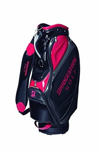 BRIDGESTONE(ブリヂストン)キャディバッグ 総エナメルモデル CBG212 メンズ ブラック/レッド