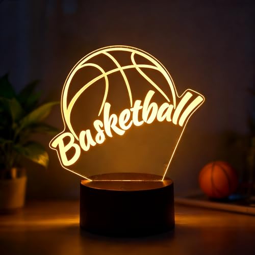 OraTrade Basketball Veilleuse enfant,Lampe Basketball 3D,Lampe Tactile à 7 Couleurs,Cadeau d'Anniversaire Noël pour Garçon,Décoration Domiciliaire
