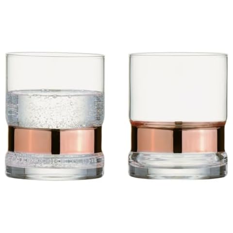 Anton Studio Designs SoHo Handmade DOF Tumblers for Whiskey, Bourbon and Spirits - 12 oz - Bronze - Set of 2 Elegant Drinking Glasses Cover