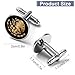 Mens Fashion Cufflinks for Business Wedding, Gold Black Mexican Mexico Flag Eagle Art Round Cuff Links Tuxedo Shirt Jewelry Accessories