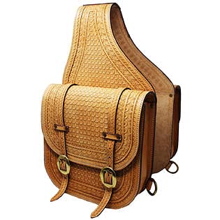 HUMAYL SADDLERY Horse Saddle Bag Western Cowhide Genuine Leather Equestrian Trail Tooling Carving Tooled Carved Pack Equipment Horse Saddle Bags Size: 10” L x 10” W x 3 ½” D inches, BAG136