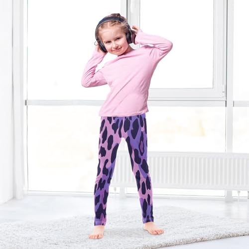 Toddler Girls Leggings Printed Yoga Pants Leggings Purple Leo Skin Texture for Kids4