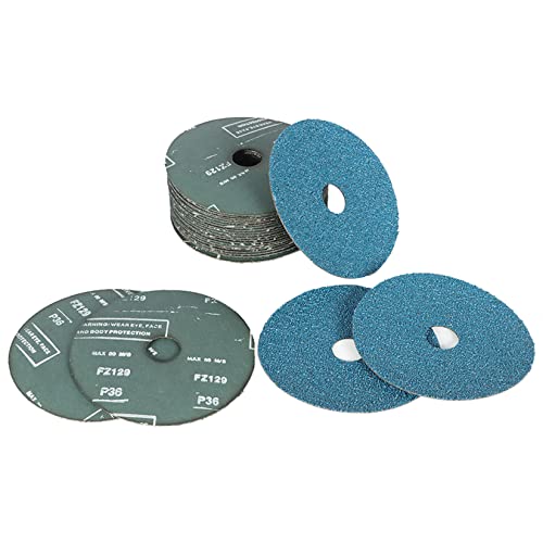 Findmall 2187092-046204 Abrasives 25Pcs Fiber Disc 5 Inch Zirconia Resin Fiber Grinding And Sanding Discs 7/8 Inch Center Hole 36 Grit thumb #2