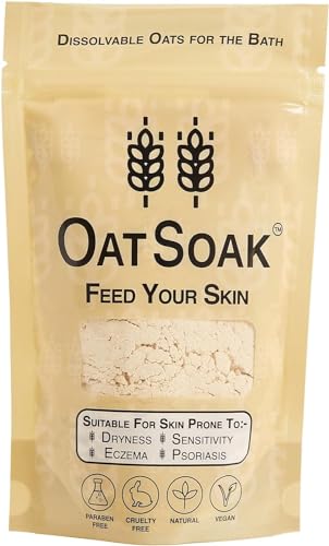 Image of OatSoak Scottish Colloidal Oatmeal Bath Additive. Dissolvable Oatmeal. Suitable for Skin Prone to Eczema, Psoriasis, Sunburn, and Chicken Pox. Handmade in the UK.