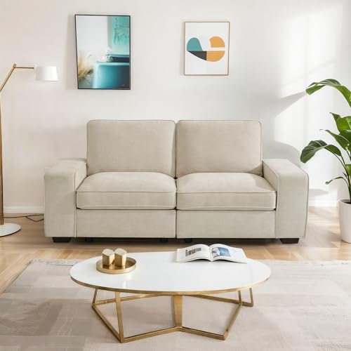 73" 2-Seater Modular Sectional Sofa Loveseat Modern Comfy Chenille Couch