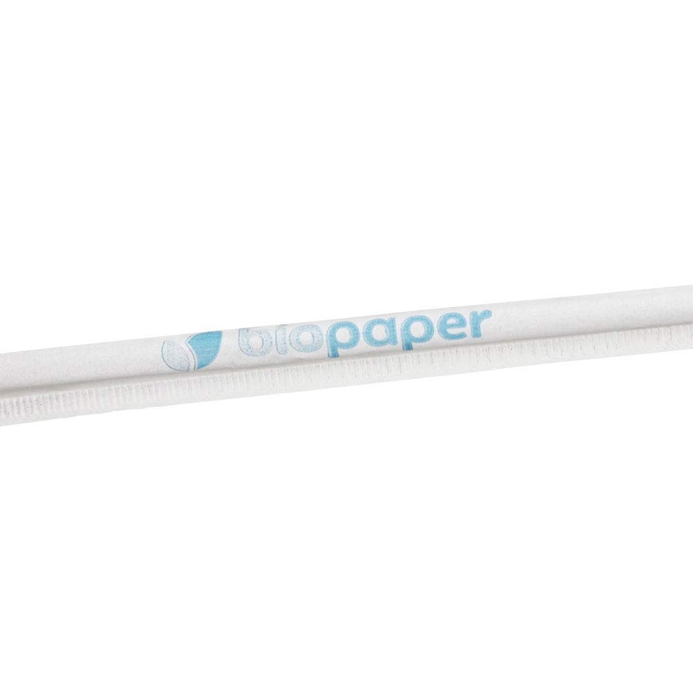 BIOZOYG Pajitas de papel 20 cm pajita blancas 5 mm Ř I pajita biodegradable envasadas individualmente I Pajitas de fiesta para cócteles I pajitas de papel enrolladas verticalmente 6250 piezas