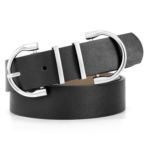 JASGOOD Women Leather Belt for Jeans Pants Ladies Waist Belt for Dress with Fashion Metal Buckle 5