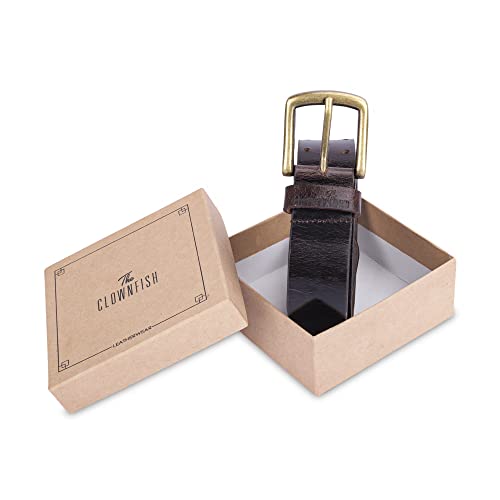 Image of THE CLOWNFISH Men's Genuine Leather Belt with Textured /Embossed Design