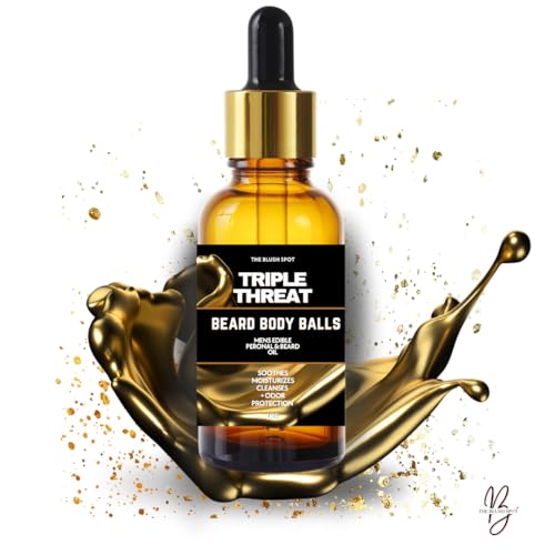 The Blush Spot - Men's Beard Body Balls Oil - Men's triple threat Oil - All-Natural - Softens, Strengthens, and Nourishes Hair & Skin 1 oz