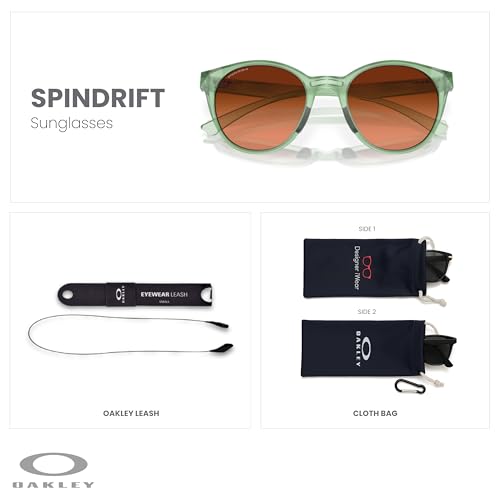 Oakley Spindrift OO9474 Round Sunglasses for Women+ Bundle Accessory Leash Kit, Microfiber Pouch2