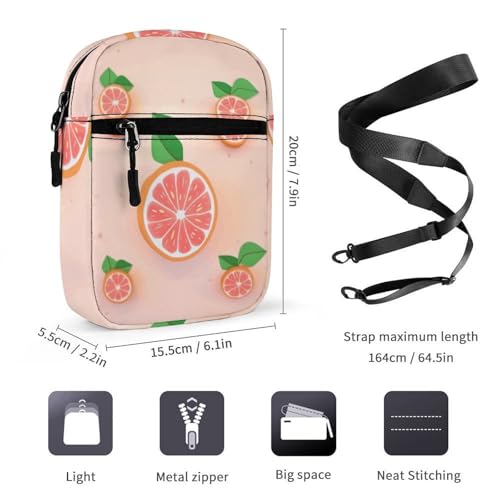 Personalized Small Crossbody Bag Water Resistant Messenger Bags Mini Cute Grapefruit Printing SlingBag For Men Women2