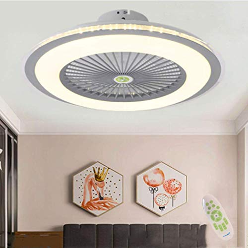 Quiet Ceiling Fan with Lighting LED Fan Ceiling Lights Adjustable 3 Wind Speed Dimmable with Remote Control Modern for Bedroom Living Room Dining Room Children's Room Light,Gray
