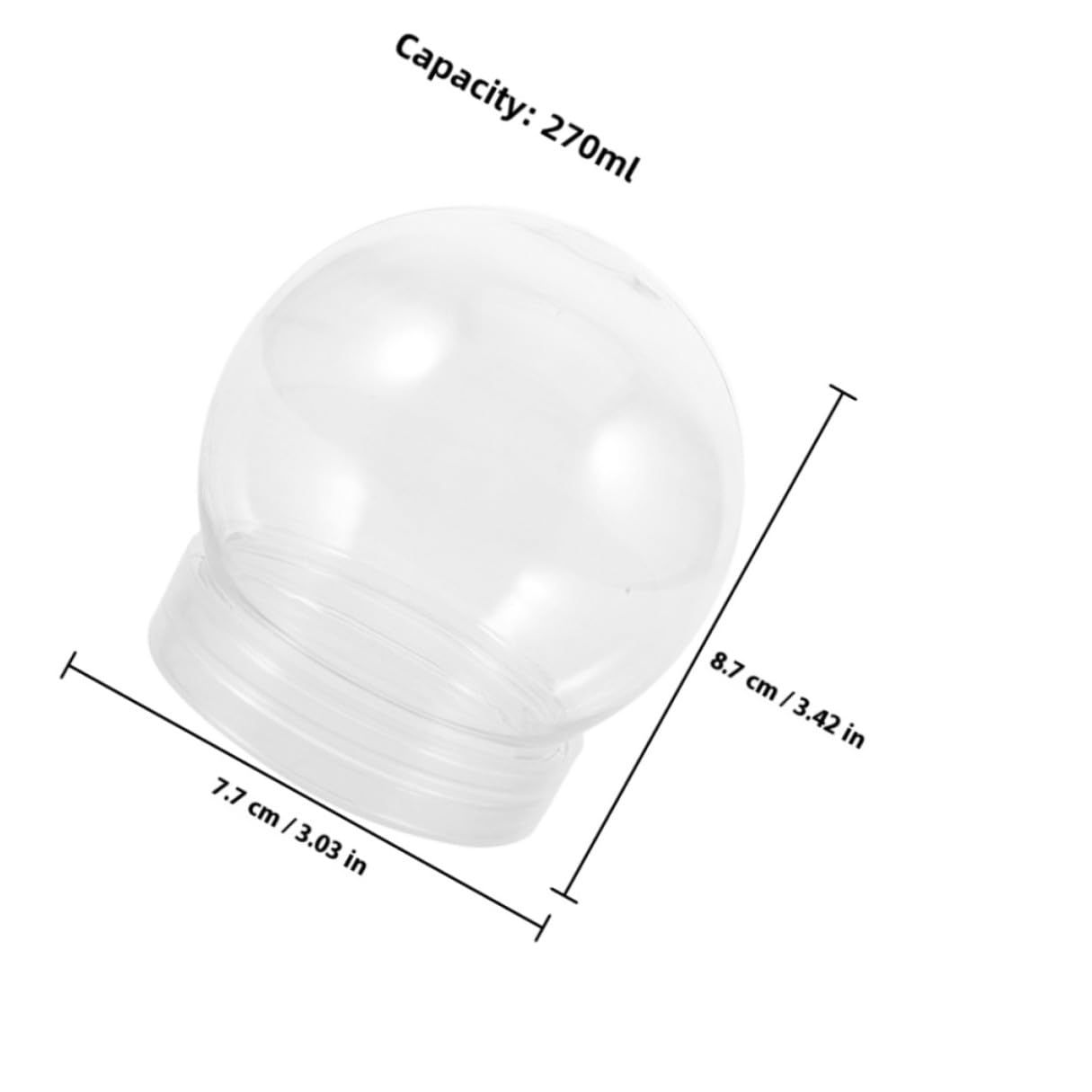 Ipetboom 24pezzi Globo di Neve Trasparente in Plastica Vuoti per Creazioni Fai da Te Decorazioni Natalizie Facile da Usare e Pulire