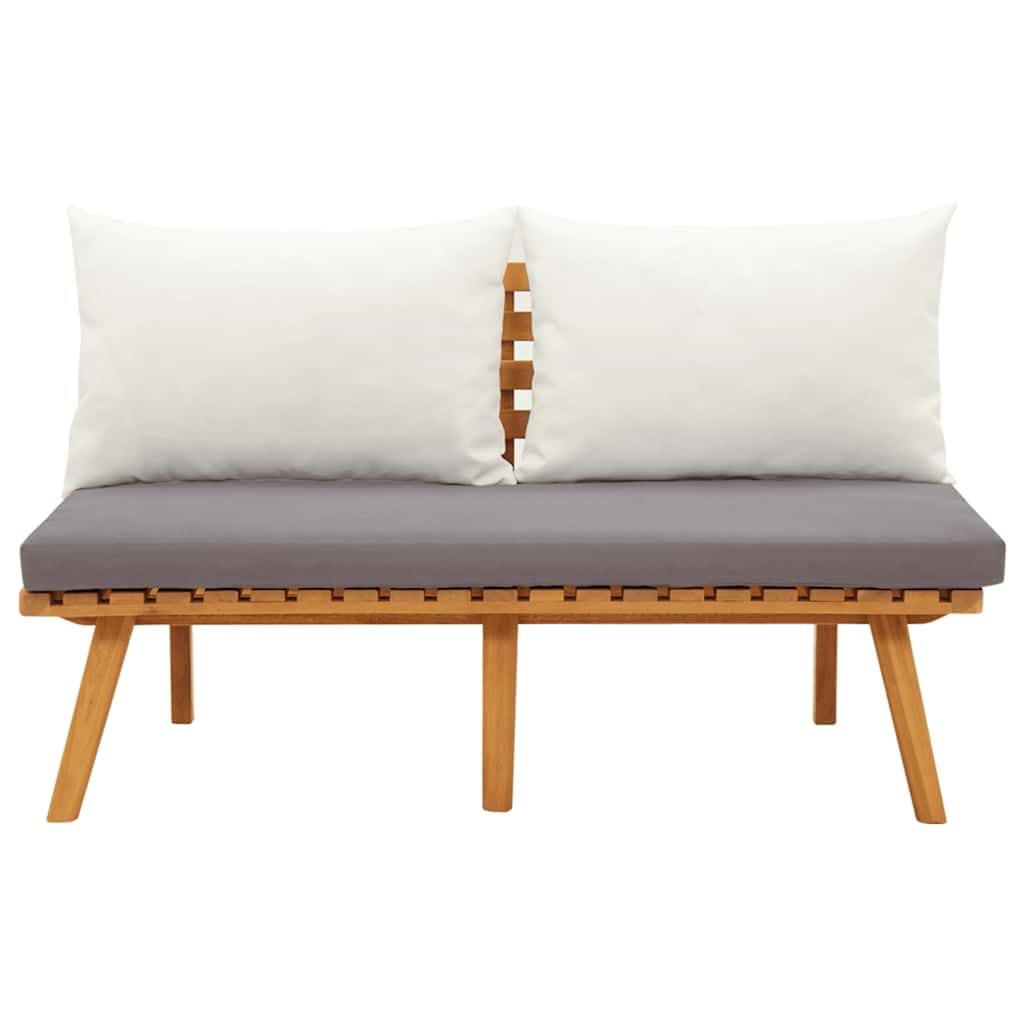 Repose pied de jardin avec coussin 60x60x29 cm Bois d acacia
