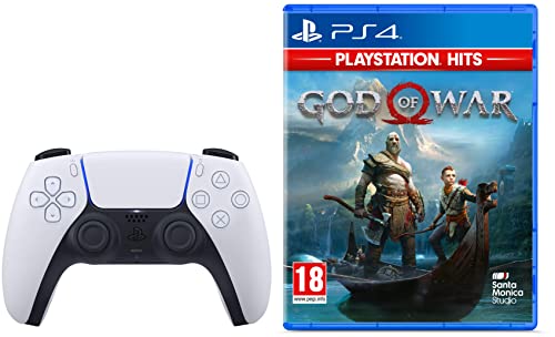 Image of Sony DualSense Wireless Controller | PlayStation 5 (White)&God of War | PS4 Game (PlayStation 4)