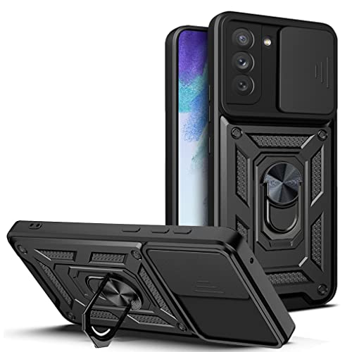 Image of Generic Gizzo India Armor Case Compatible With Samsung S21 Fe 5G|Military Grade Protection|Magnetic Stand 360|Camera Protection|Anti-Scratch|Anti-Fingerprint|Multi-Layer Protection (Black)-Tpu+Plastic