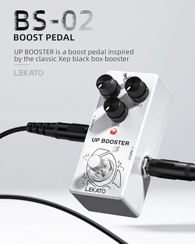 Image of LEKATO Boost Guitar Pedal, 2-Mode Clean and TS Booster, Mini Boost Pedal for Electric Guitar, Truebypass, DC 9V