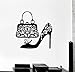 Stickers muraux Chaussures Sacs à main pour femmes Autocollants de shopping de mode Autocollants de couloir-42x43cm