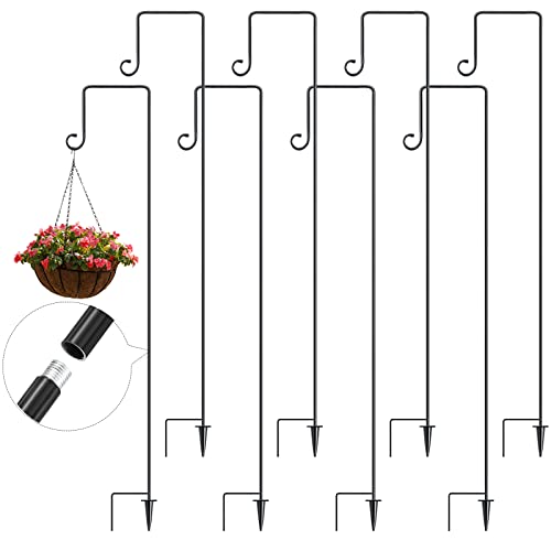 Crochet de Suspension de Jardin 32 Pouces à 62 Pouces de Hauteur à Hauteur Réglable, Crochet en Acier Résistant à la Rouille et Enjeux avec Poteaux d'Extension (28) Cover