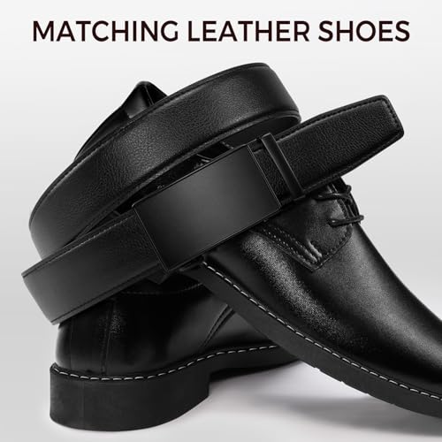 Image of Zitahli Belt Men,Leather Ratchet Belt for Men Dress Casual Every Day with Adjustable Buckle,Trim to Fit For Gift