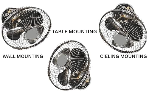 Image of STARVIN 12 Inch Wall Mounted Fan for Home & Kitchen | High Speed Cooling Wall Fan with Strong Airflow | Adjustable Angle, Low Noise Wall Fan for Office, Shop & Commercial Use (Black)