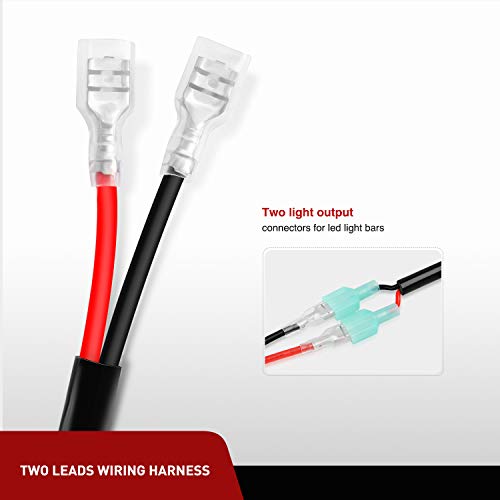 Image of Nilight Wire Extension, 3 Feet, Play and Plug 16 Gauge - Wiring Harness Extension for Off Road LED Work Light Bar