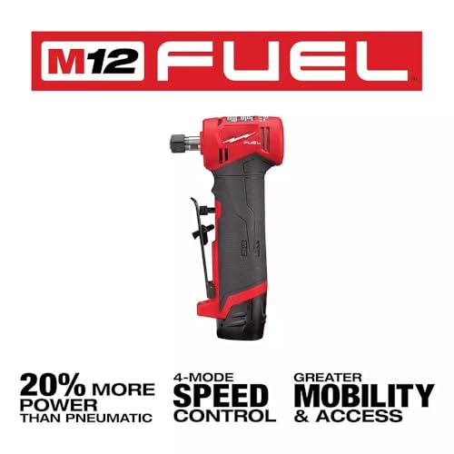 2485-20 Power Die Grinders for Milwaukee M12 FUEL 12 V 1/4\" Right Angle Die Grinder New - Thumbnail 2