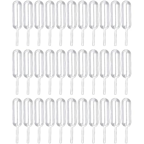 HugeStore 100 Pcs Mini Clear 4ml Plastic Transfer Pipette Disposable Dropper for Lab Cosmetic Cover