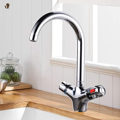 Mitigeur basse pression avec bec en J économe en eau pour évier de cuisine et lavabo