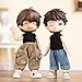 niannyyhouse Ob11 Short Vest Chain Cargo Pants 1/12 BJD Doll Dress Up (White+Black)