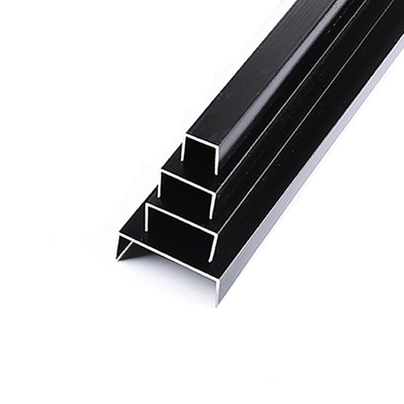 Perfil de canal en U de aluminio, paquete de 2, 50 cm de longitud, ranura de 5 x 10 mm, para proyectos de bricolaje, mejoras del hogar y manualidades, duradero y ligero