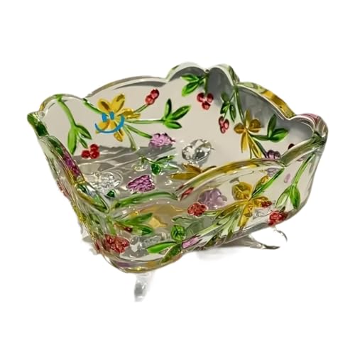 JISADER Azucarero para galletas, hermoso y elegante recipiente cuadrado de vidrio, joyero para dulces, refrigerios, frutas, helados y postres.