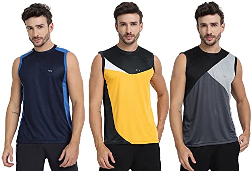 Image of FTX Men's Dri-Fit Round Neck T-Shirt - Gold, Navy Blue, Grey (709 8-709 10-709 11)