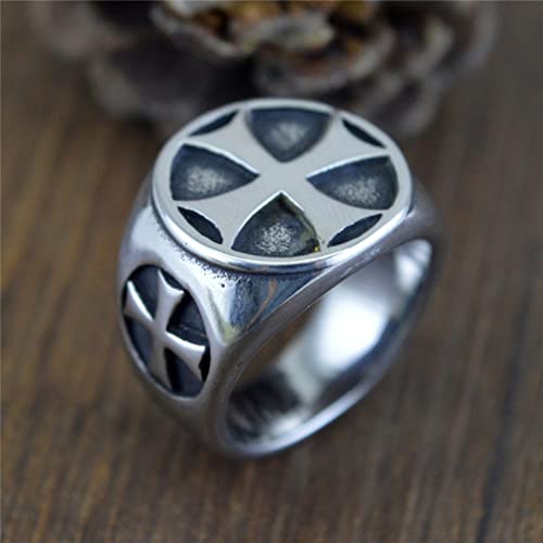 HCMA Titanio Acciaio Templari Croce Anelli Gamer