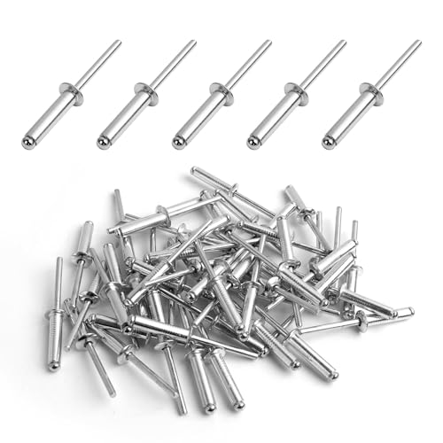 50 Pezzi Rivetti Ciechi in Alluminio con Grande Flangia, Rivetto