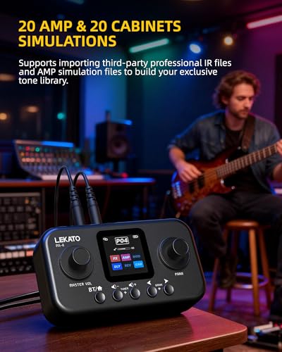 Image of LEKATO Desktop Multi Guitar Effects with 6 Modules, 80 Presets, 20 Amp Modeling & IR Loading, Guitar Effects Processor with Tuning & Bank Modes, OTG USB Audio Interface for Practice Recording