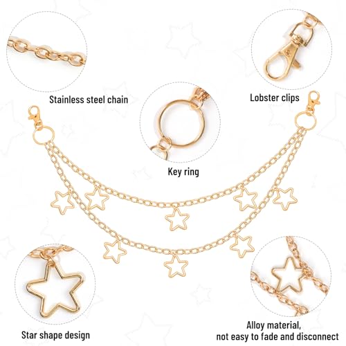 Waist Chain Belt Jeans Pants Chain, Punk Pocket Chain HipHop Wallet Chain for Women Body Belly Chain Goth Accessories Y2K3