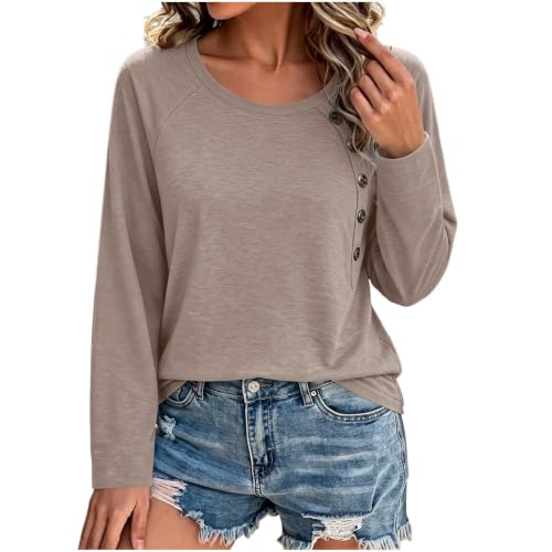 Fall Tops for Women 2026 Trendy Crewneck Long Sleeve Pullover Cozy Casual - image 2